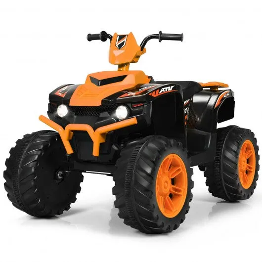 12V Kids Electric 4-Wheeler ATV Quad Ride On Car with LED Light-Orange