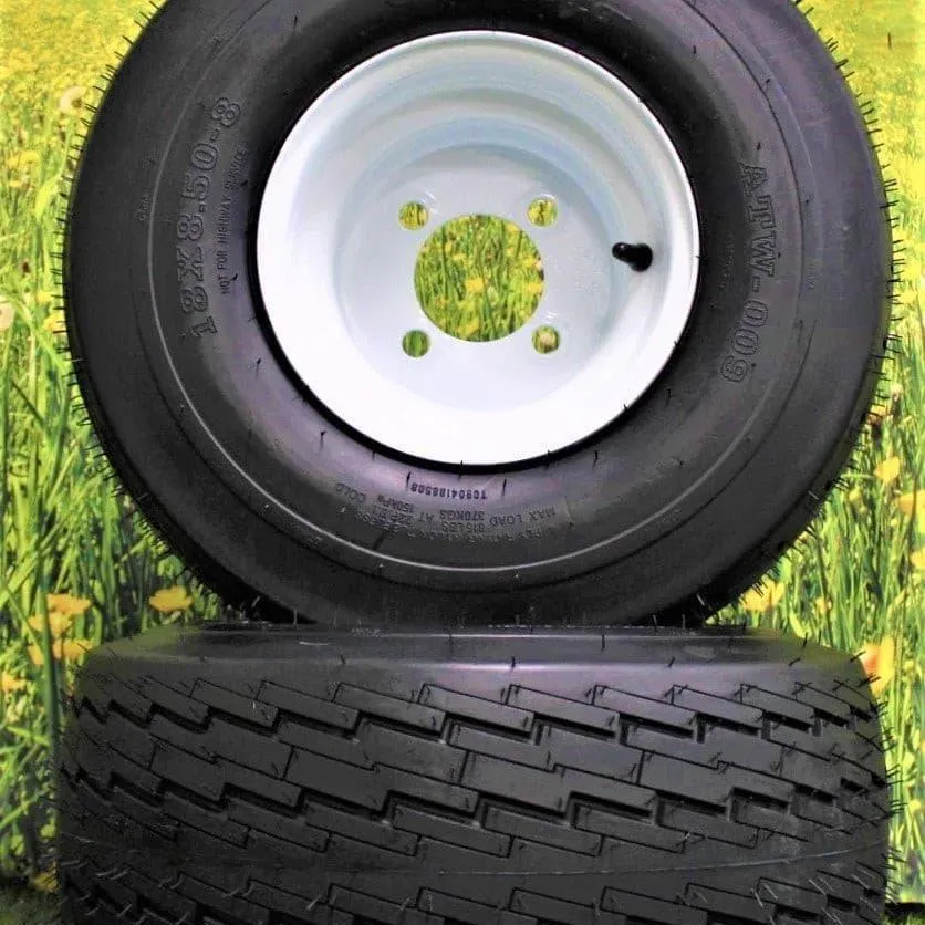 18x8.50-8 with 8x7 White Assembly for Golf Cart and Lawn Mower (Qty: 1)