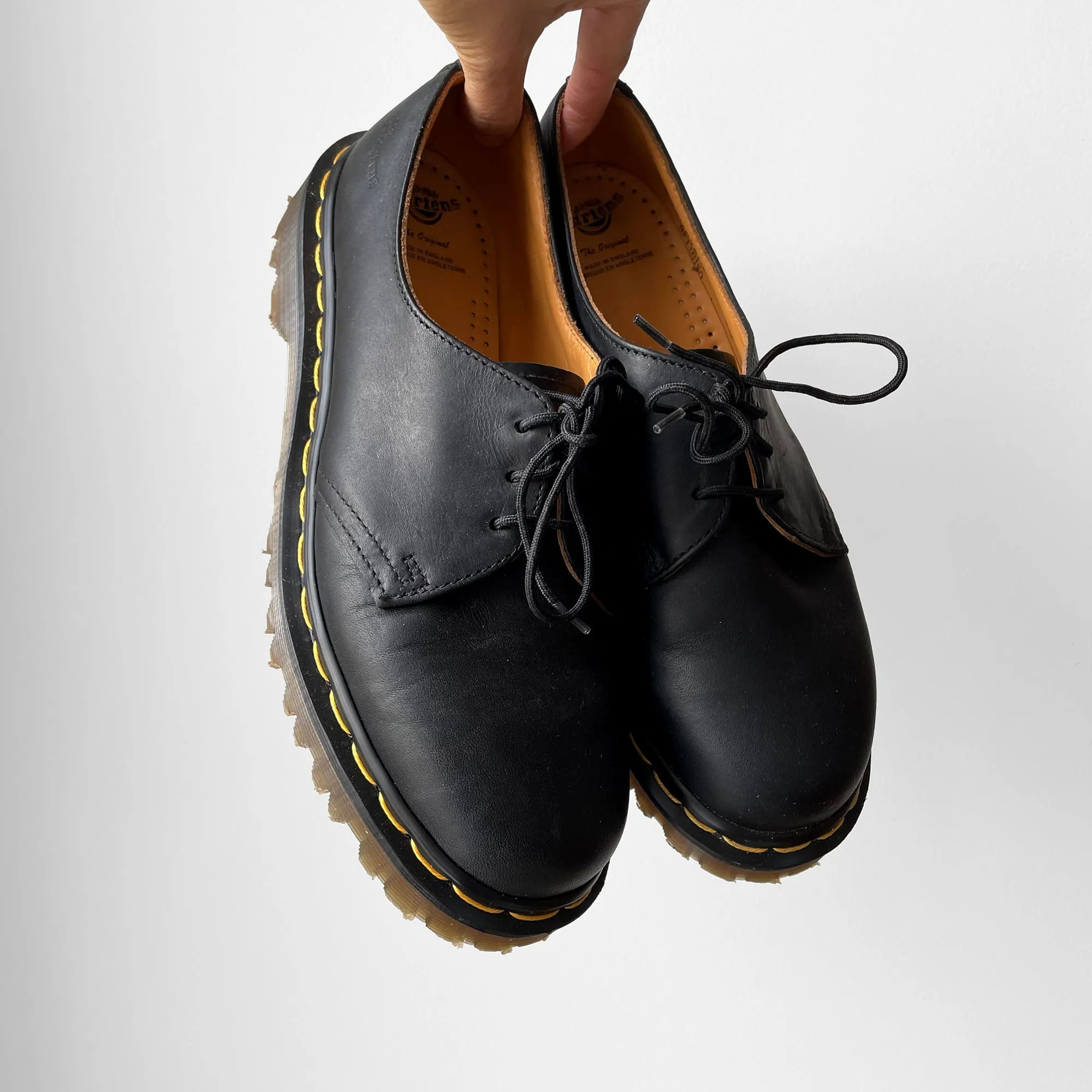 1980s Made in England Leather Chunky Lace-Up Doc Martens Shoes