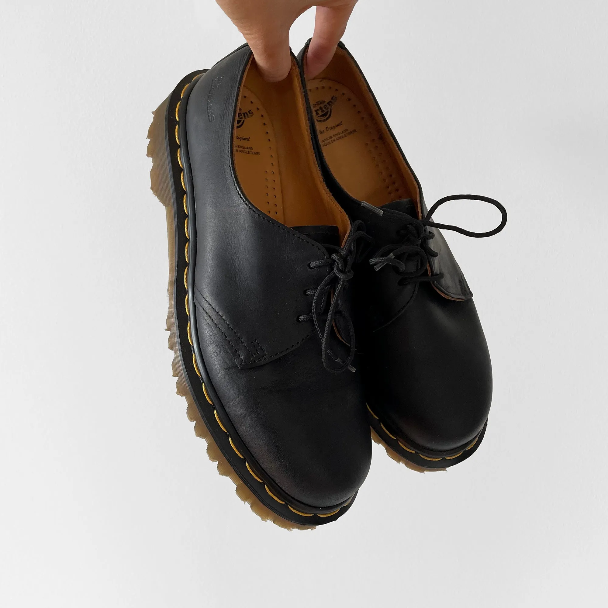 1980s Made in England Leather Chunky Lace-Up Doc Martens Shoes