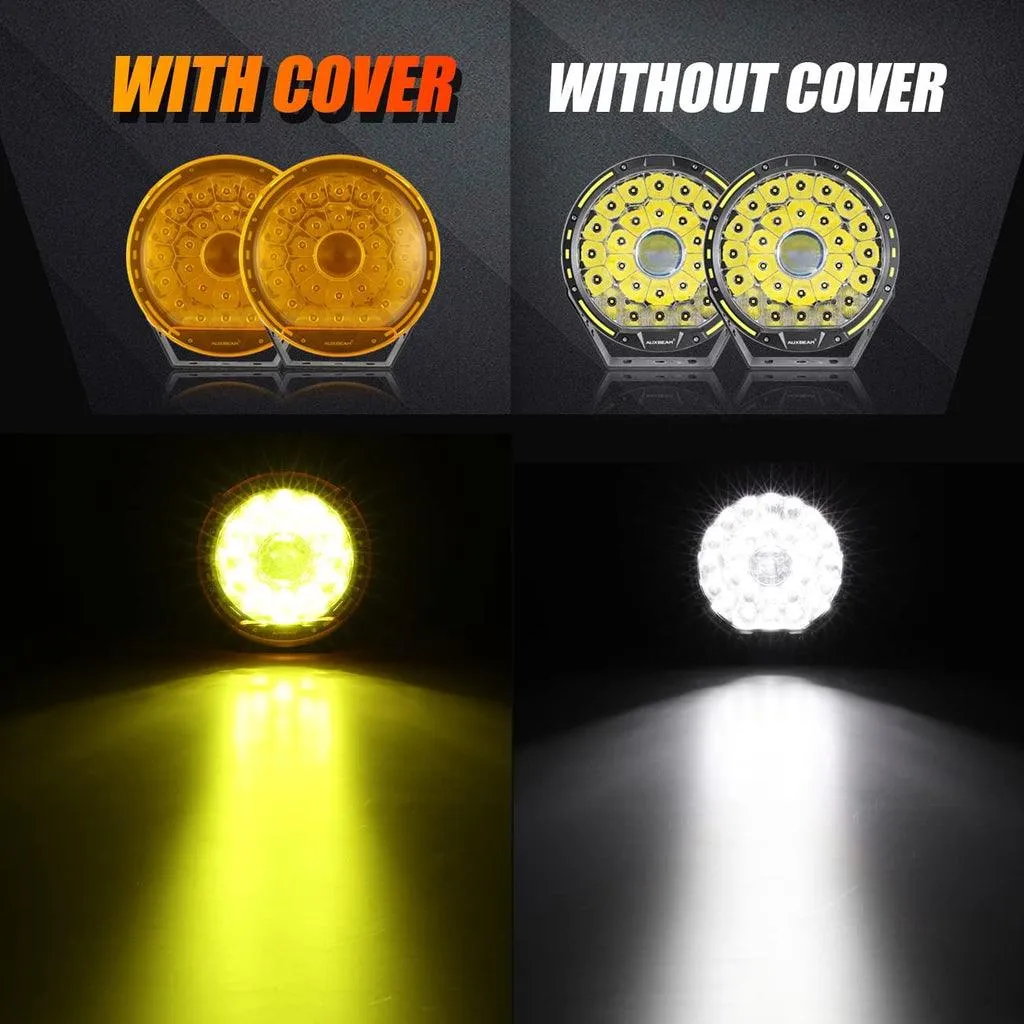 360 PRO Series 7 INCH/9 INCH 360-PRO Series Offroad LED Driving Lights Amber/Black Covers(Optional)