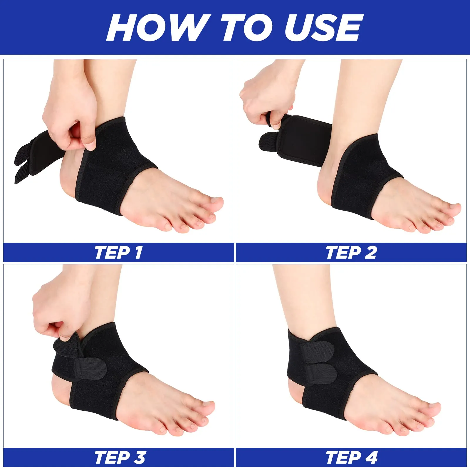 4 Pairs Kids Ankle Brace includes 2 Pairs Foot Brace Supports Ankle Protector Wraps and 2 Pairs Knitted Ankle Sleeve Socks Kids Compression Socks for Sports Protection Joint Ankle Sprain