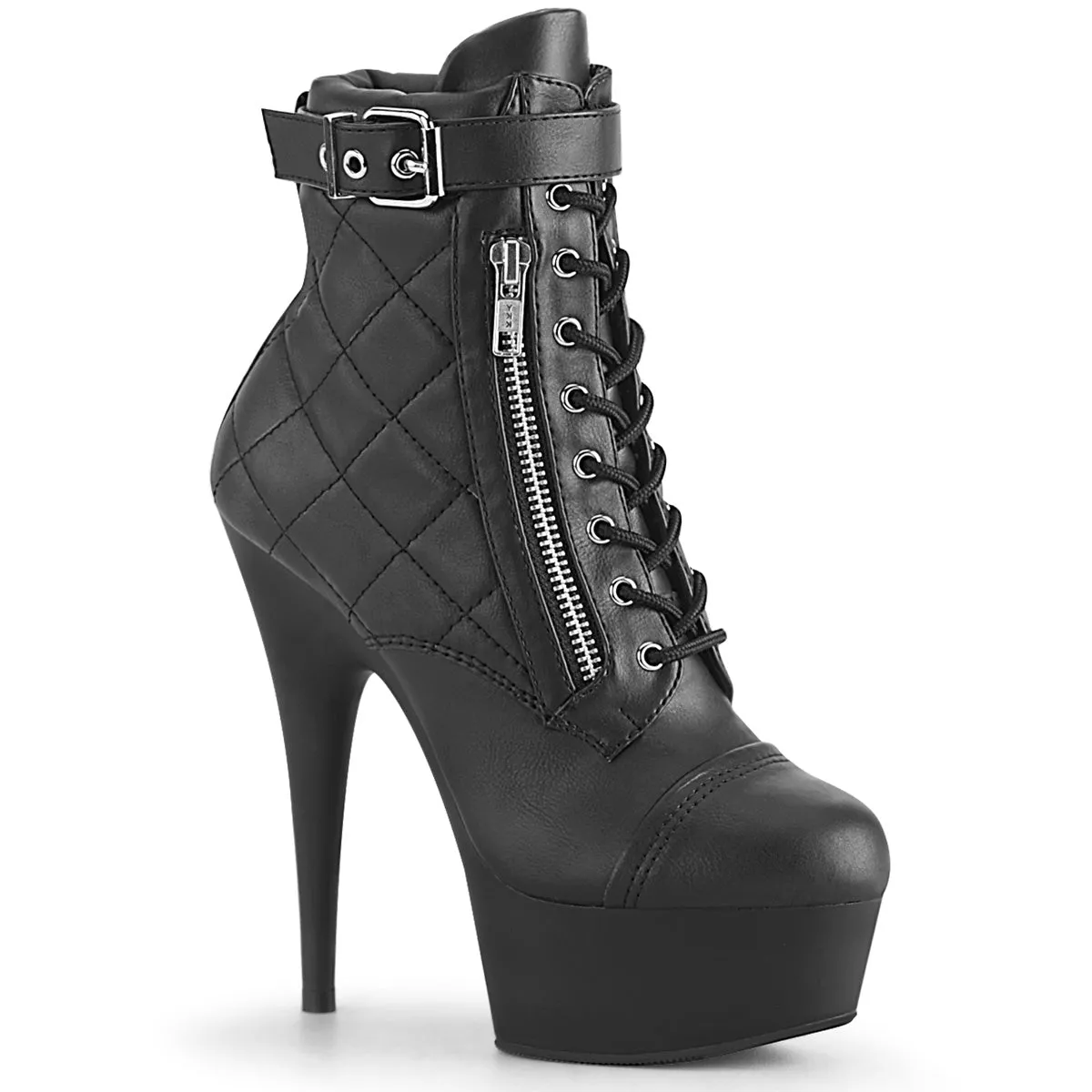 6 Inch Heel DELIGHT-600-05 Black Pu