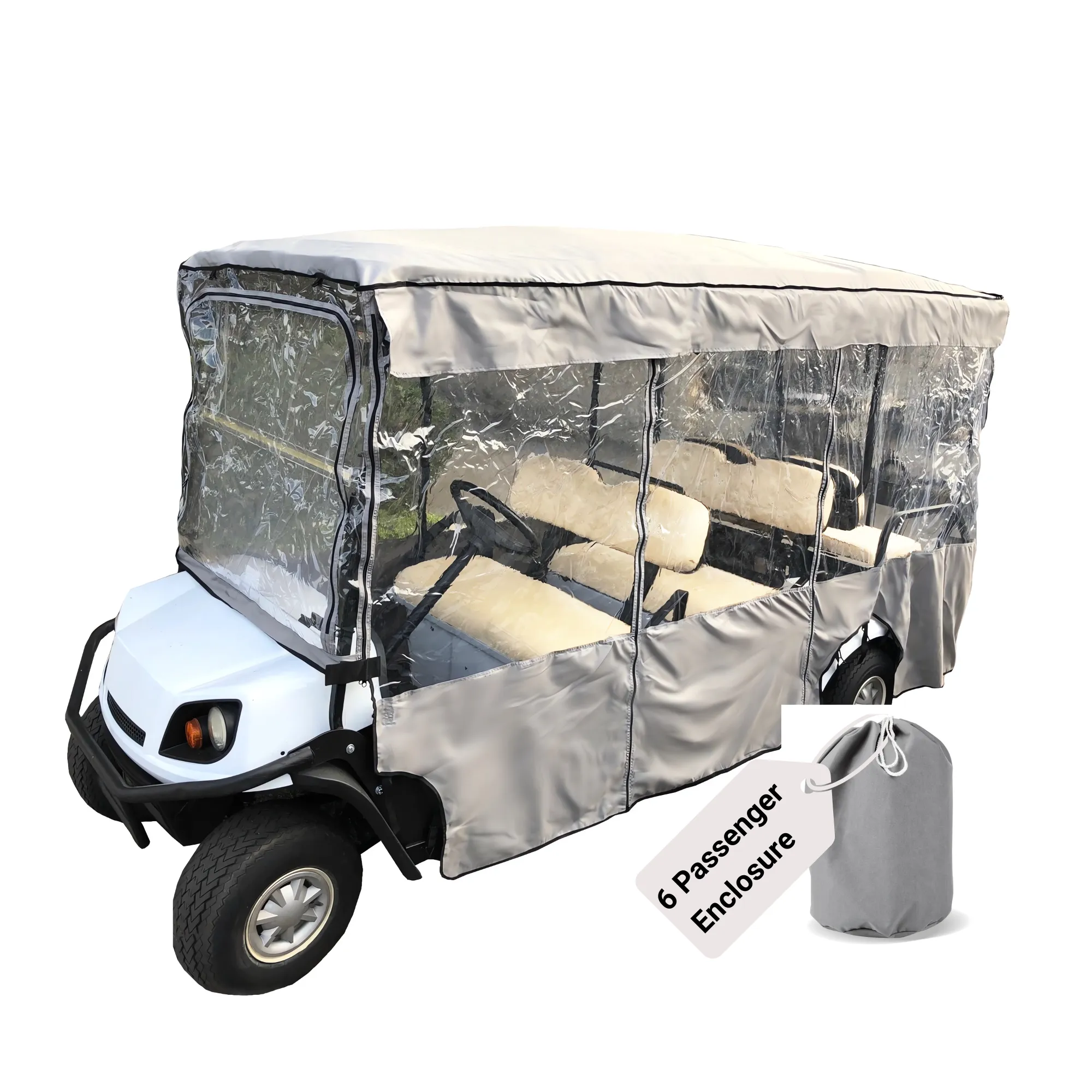 6 Passenger Driving Enclosure Golf Cart Cover fits EZGO 4 2 Bench