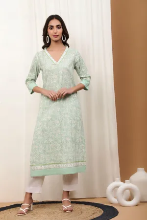 Aaravi Elegant Green Kurta