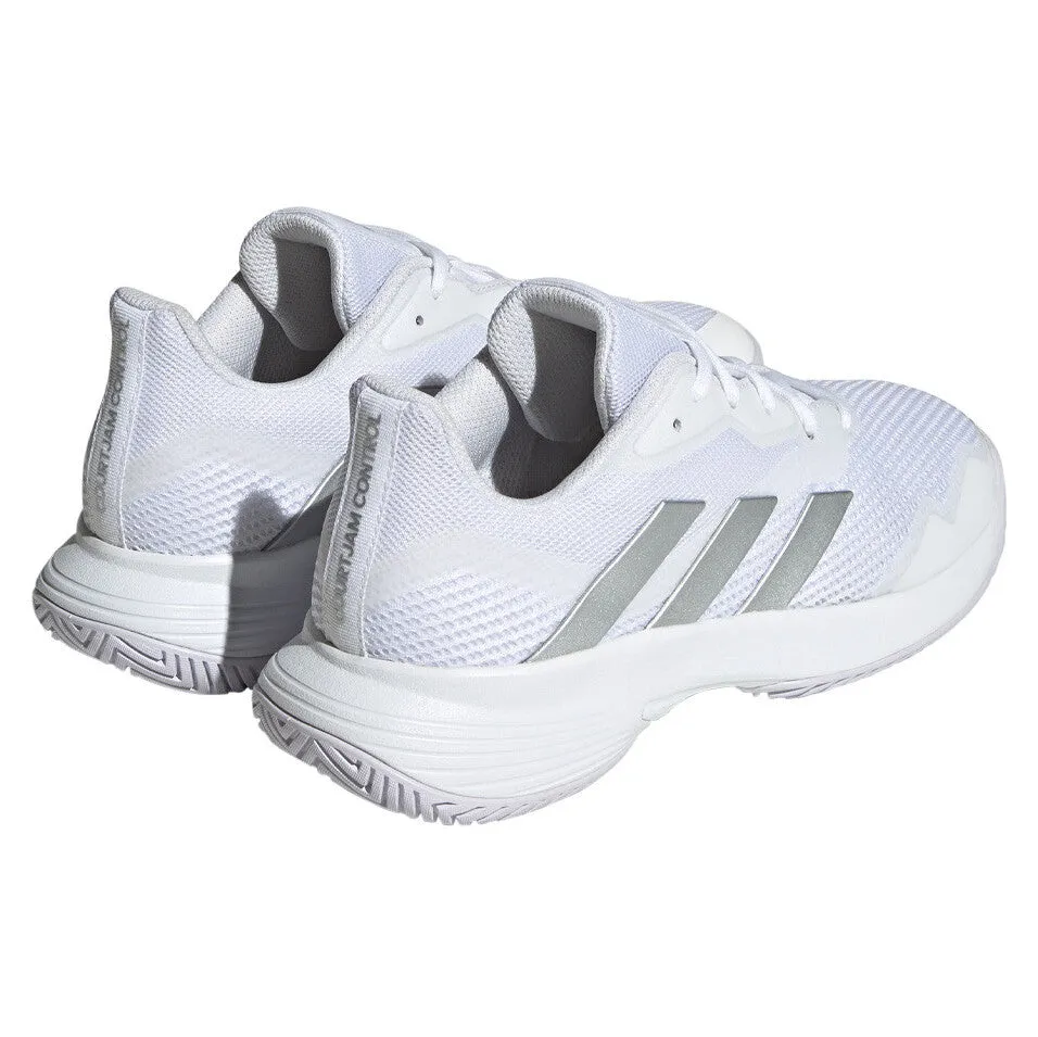 Adidas Women's CourtJam Control Tennis Shoes White Silver