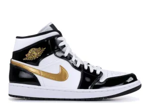 Air Jordan 1 Mid Patent ‘Black Gold’ Unfading Sneaker