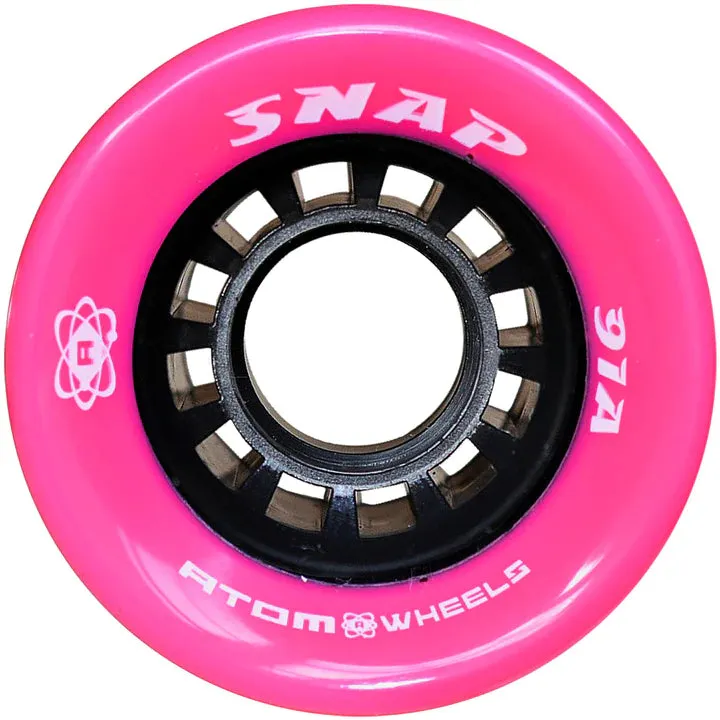 Atom Snap Roller Skate Wheels 60x40mm 91a - Pink (Set of 4)