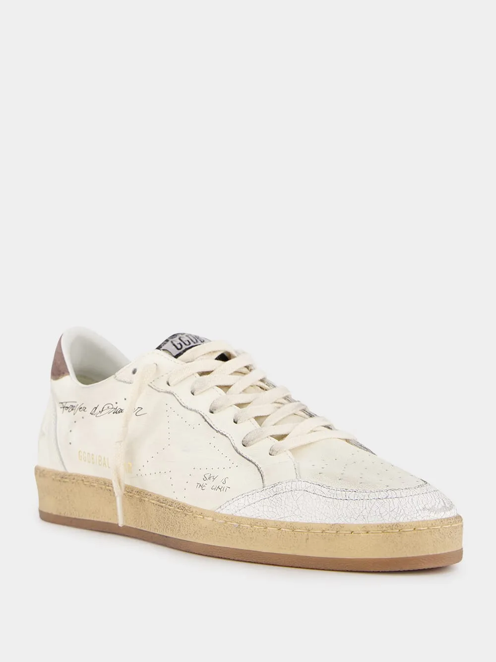 Ballstar Sneakers with Nappa Upper and Suede Heel