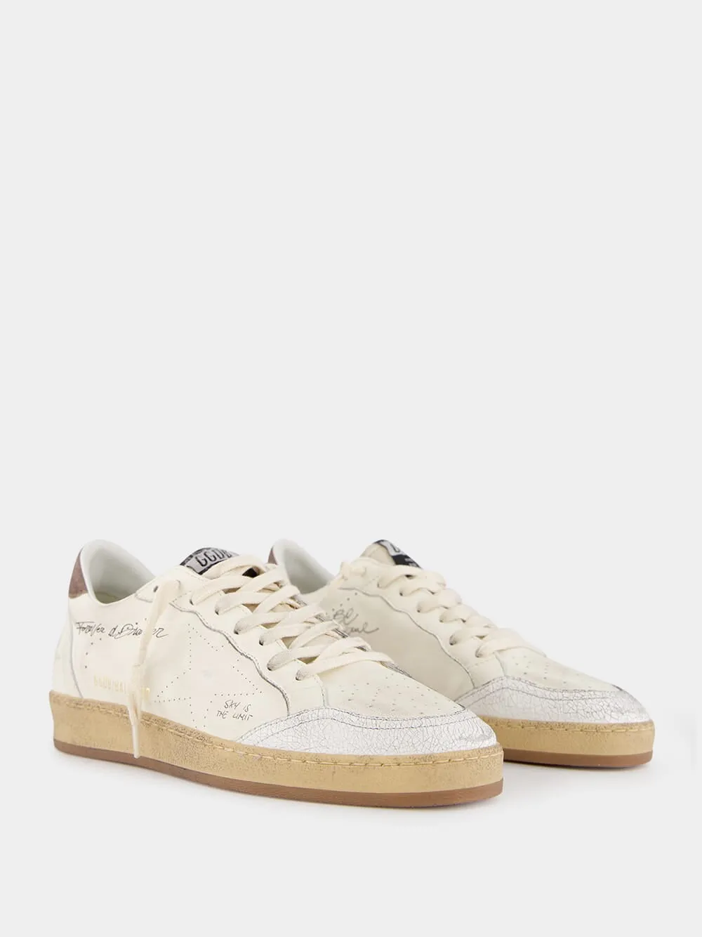 Ballstar Sneakers with Nappa Upper and Suede Heel