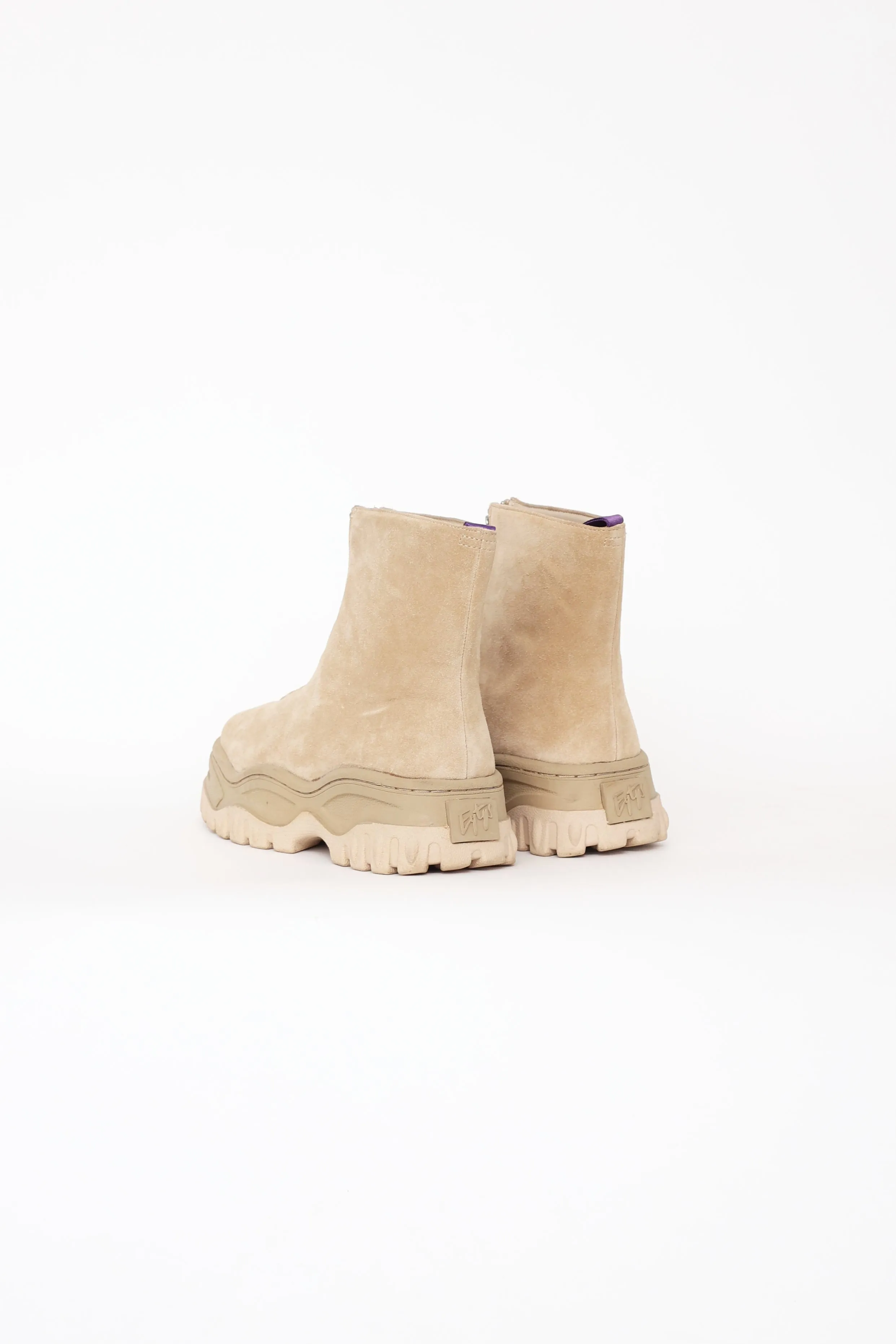 Beige Suede Raven Chunky Boots