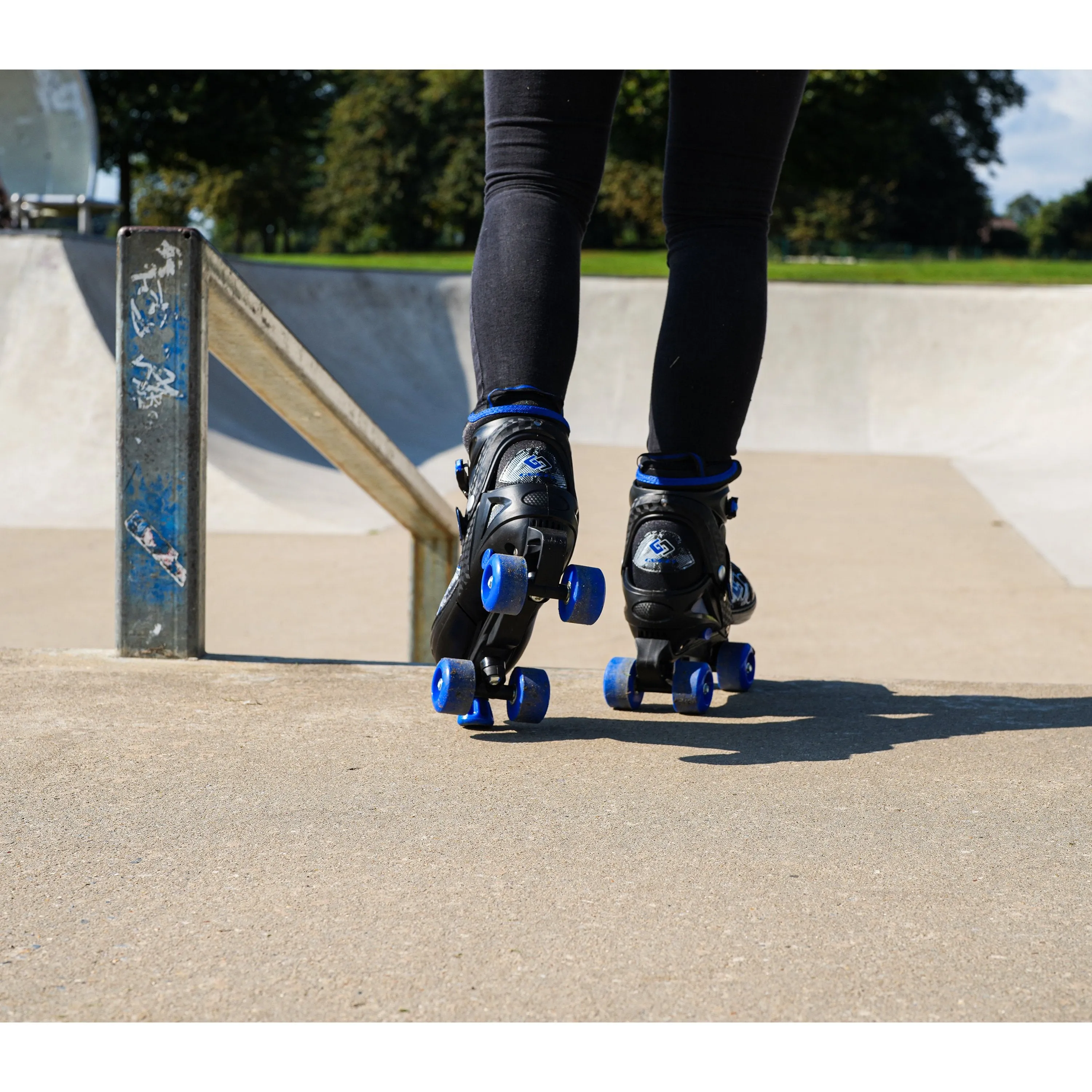 Blue and Black Roller Skates for Kids with 4 Wheel