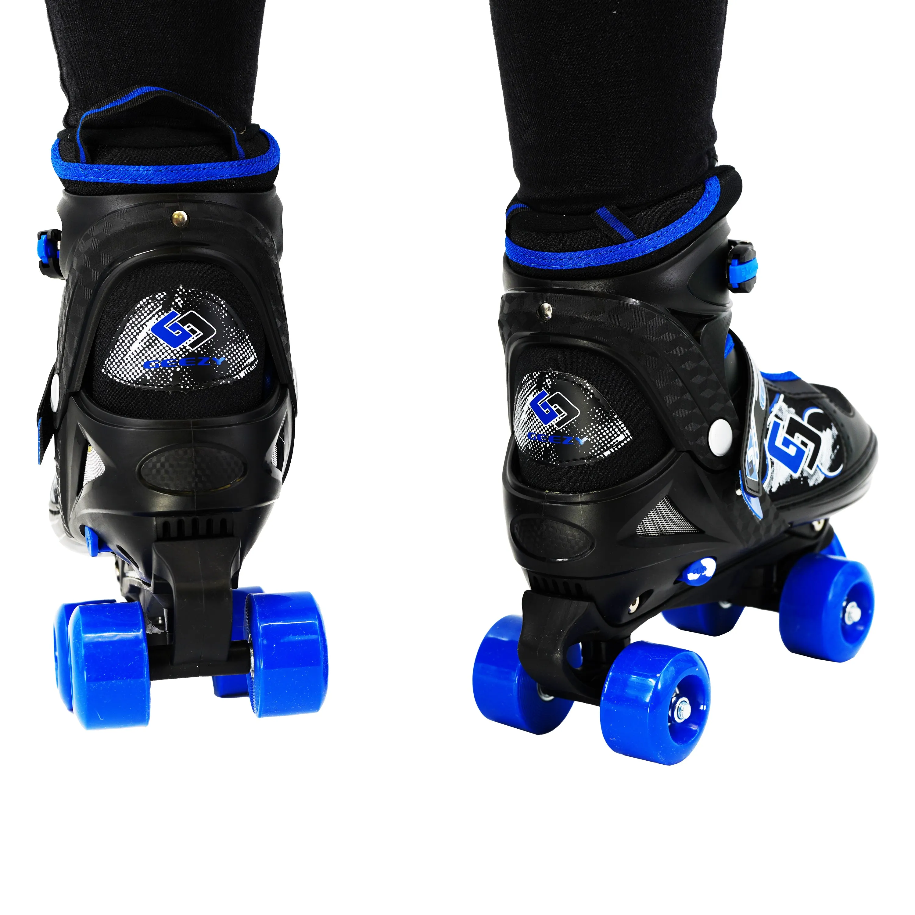 Blue and Black Roller Skates for Kids with 4 Wheel