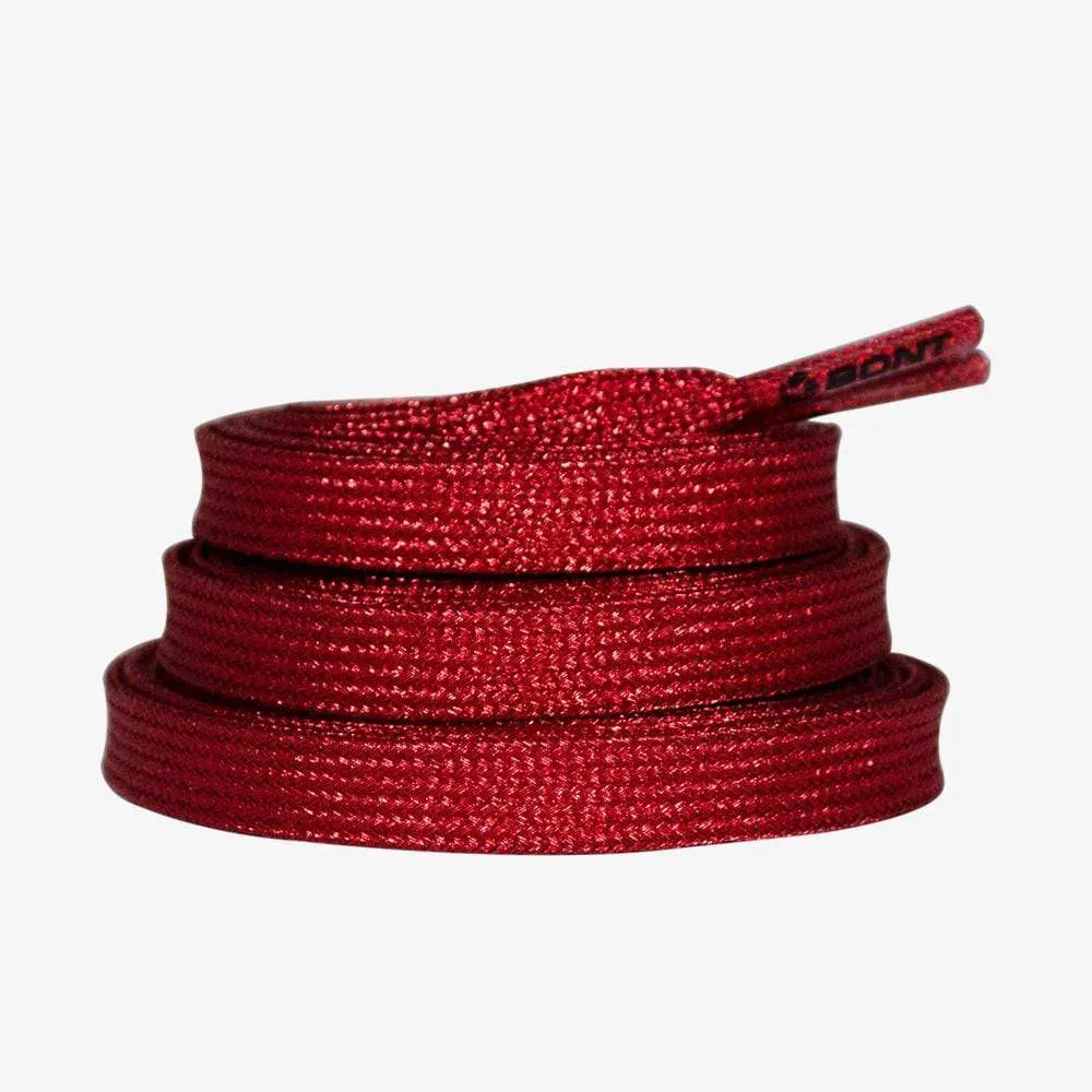 Bont Shimmer Skate Laces 8mm - Very Cherry Red - Multiple Sizes