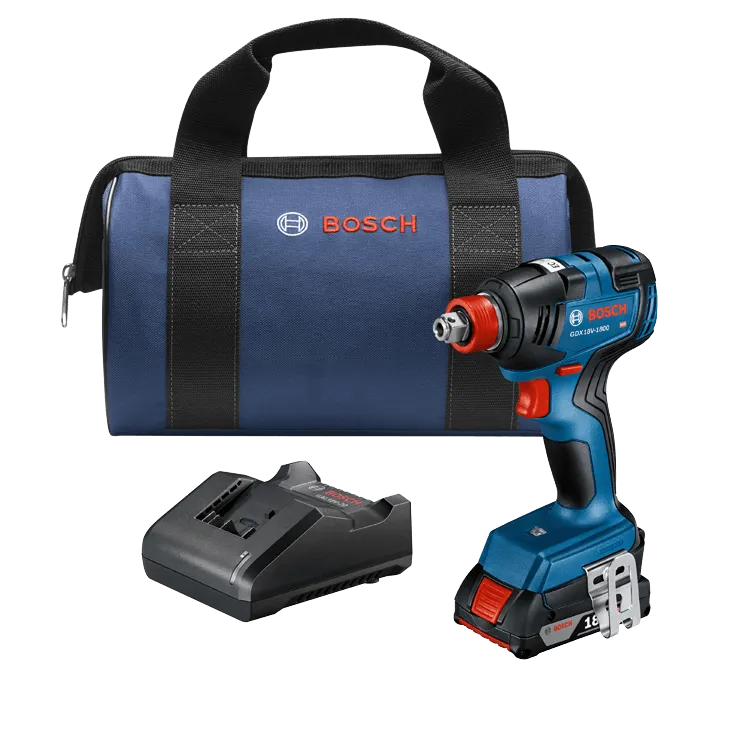 Bosch GDX18V-1800B12 18V EC Brushless Freak 1/4" and 1/2" Two-In-One Bit/Socket Impact Driver Kit