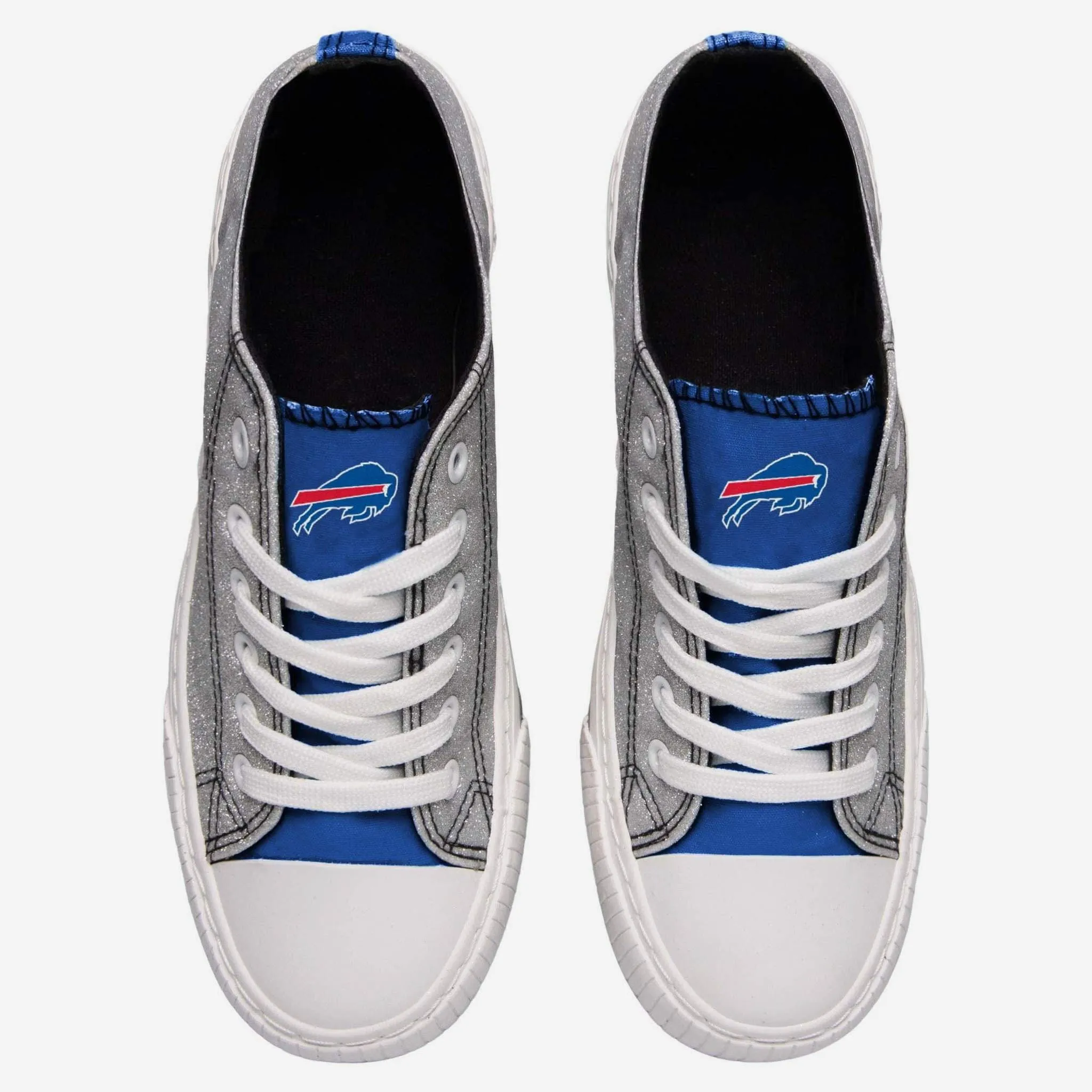 Buffalo Bills Womens Glitter Low Top Canvas Shoe