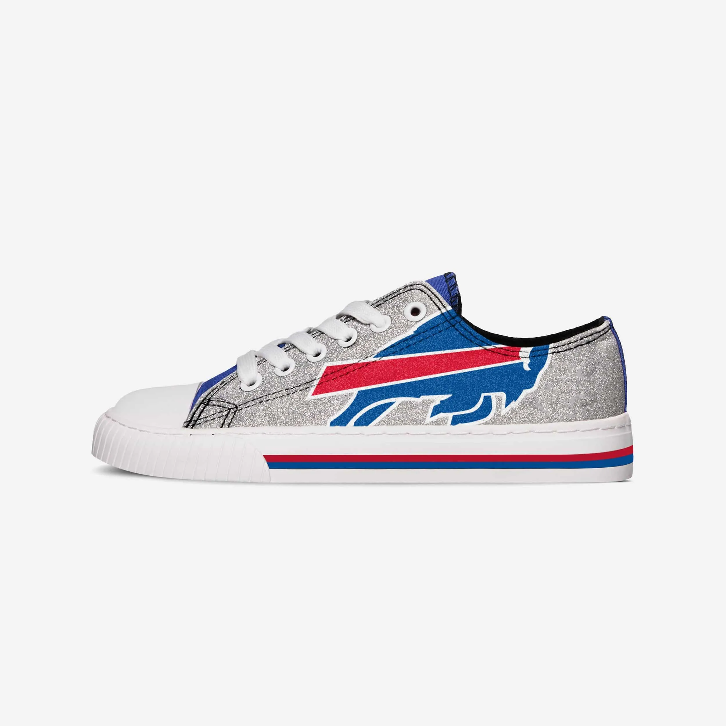 Buffalo Bills Womens Glitter Low Top Canvas Shoe