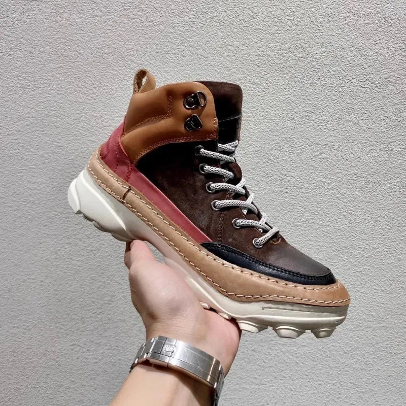 Casual Genuine Leather High Top Sneakers