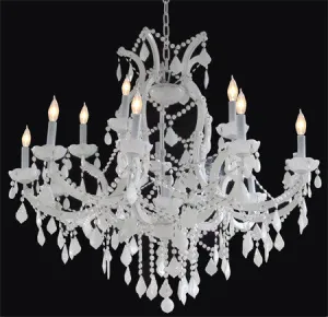 Chandelier, 16 Light Snow White