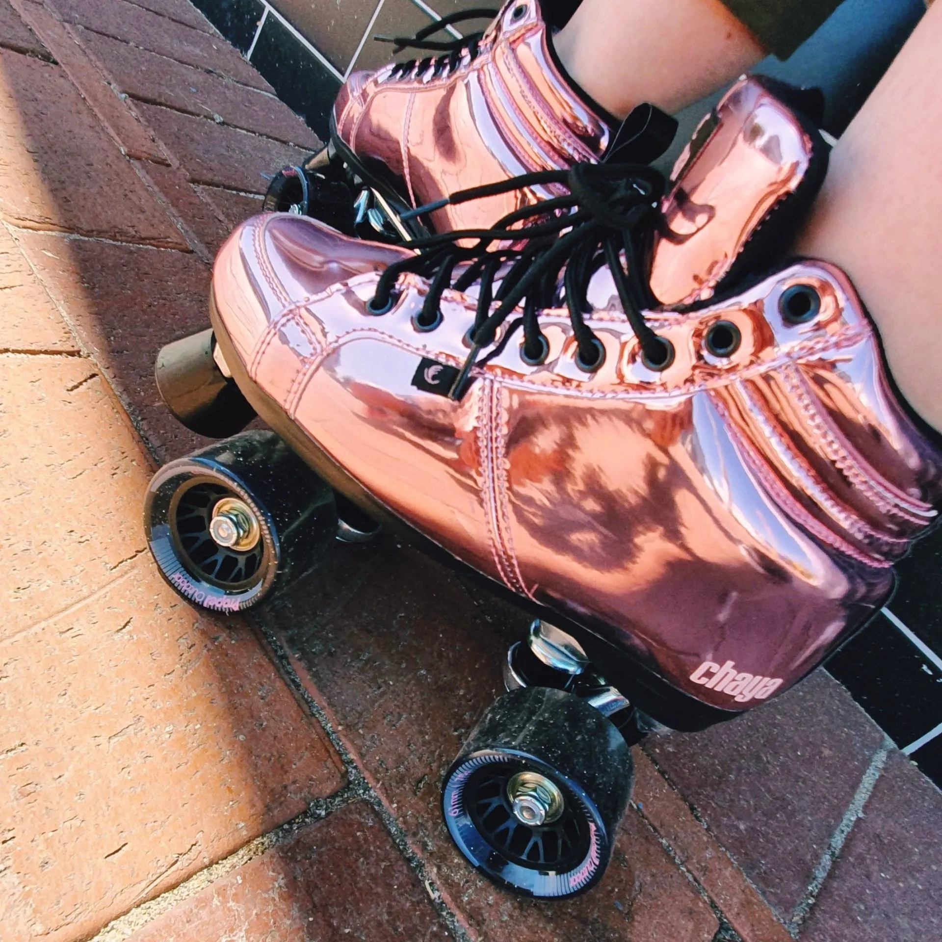 Chaya Vintage Pink Laser Roller Skates