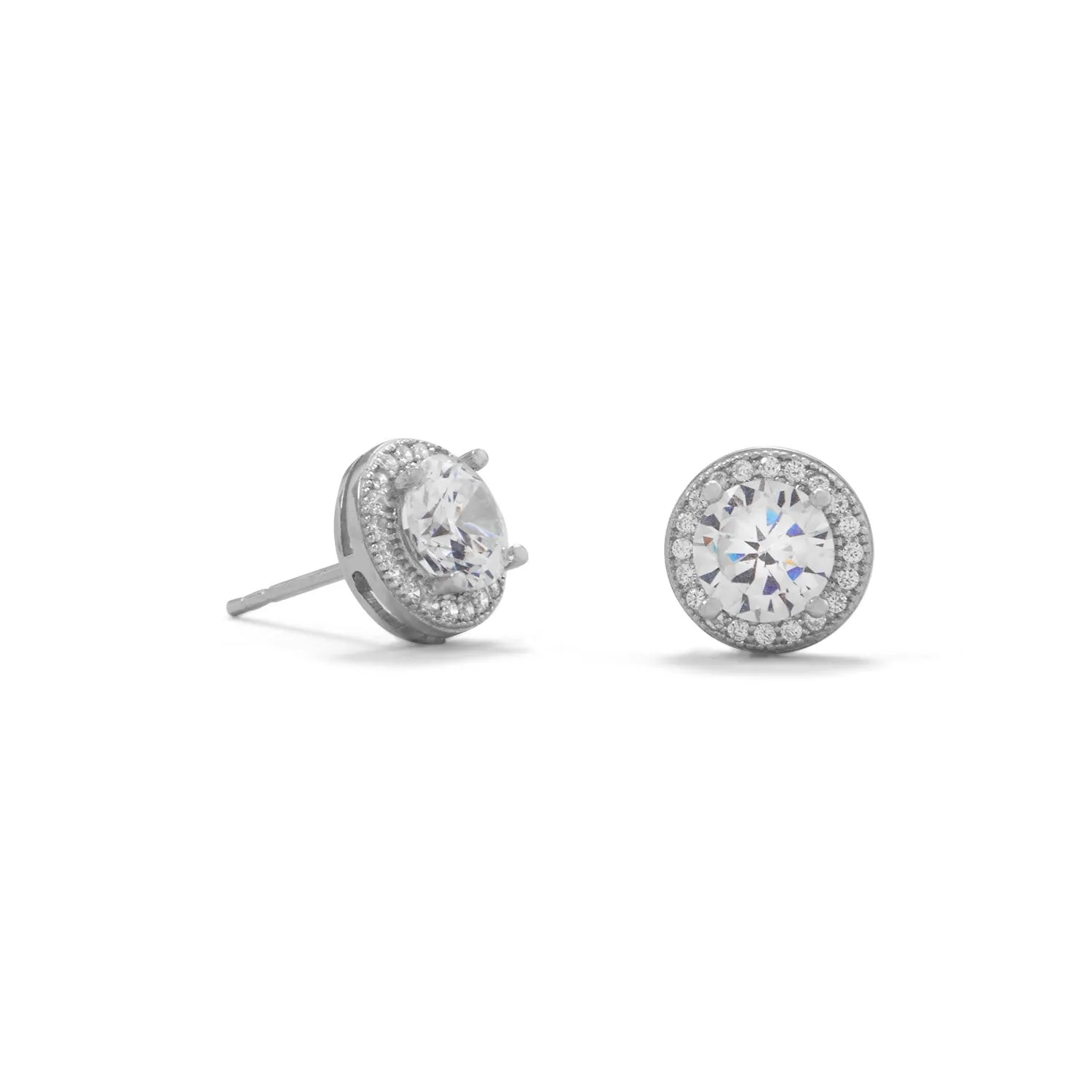 Elegant Round CZ Studs