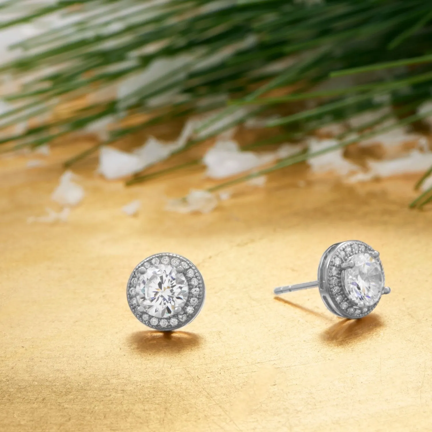 Elegant Round CZ Studs