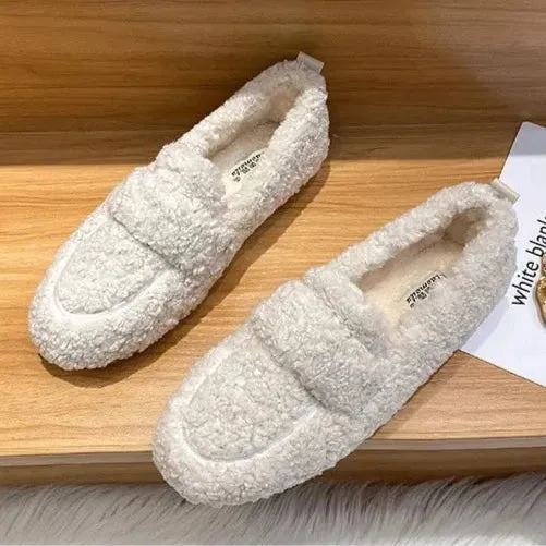 Faux Lambs Wool Driving Loafers