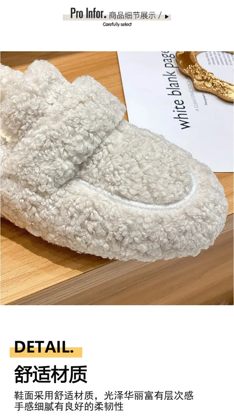 Faux Lambs Wool Driving Loafers