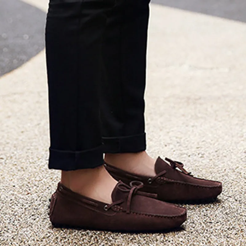 Faux suede casual slip-on loafers