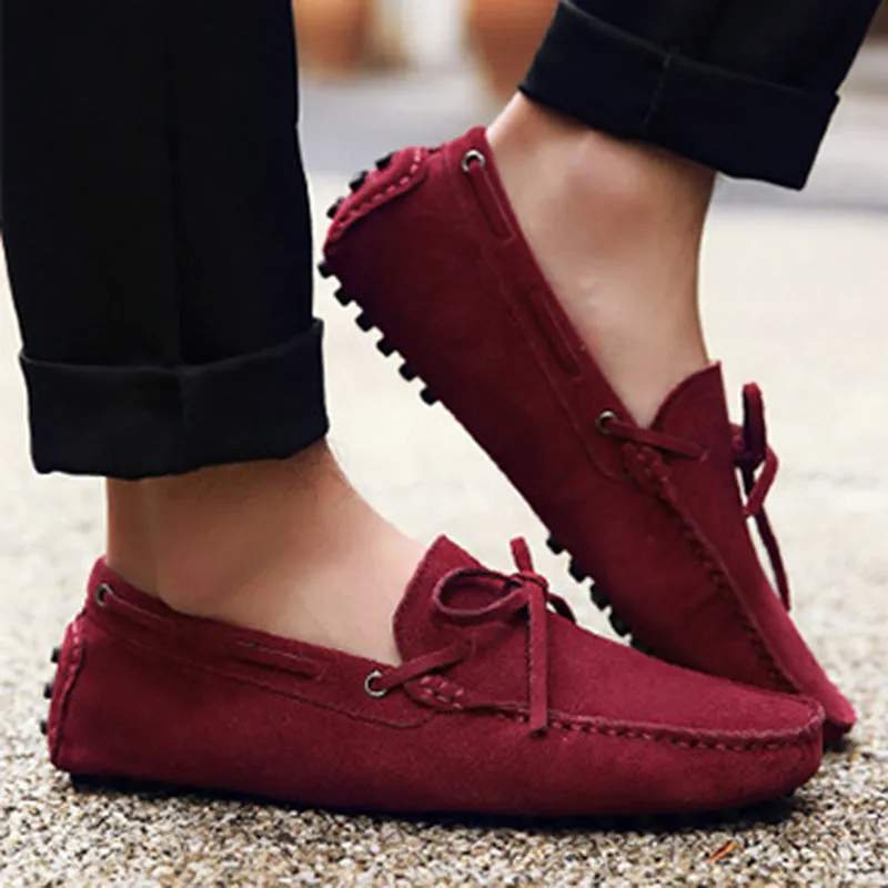 Faux suede casual slip-on loafers