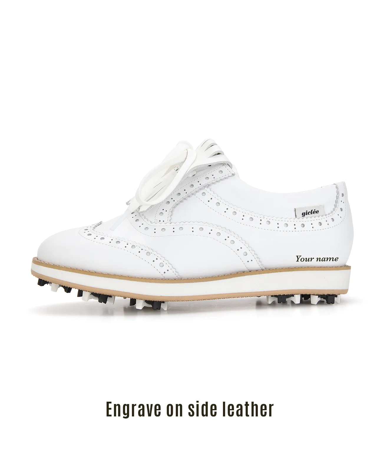 Giclee Men's Tour Player Premium Leather Golf Shoes - Gray