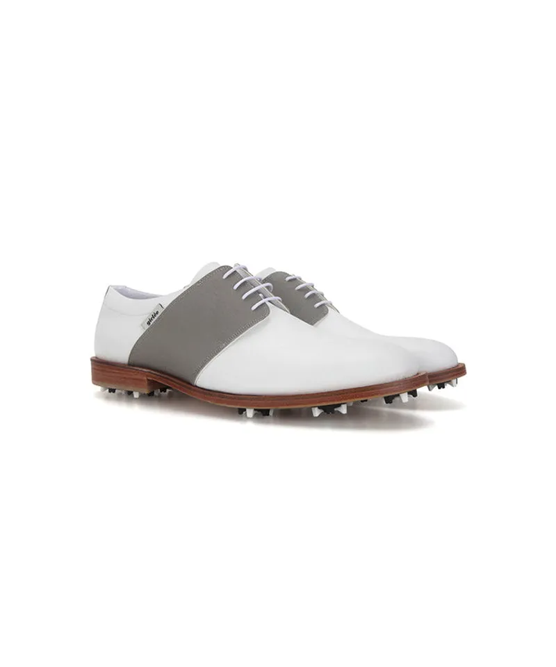 Giclee Men's Tour Player Premium Leather Golf Shoes - Gray