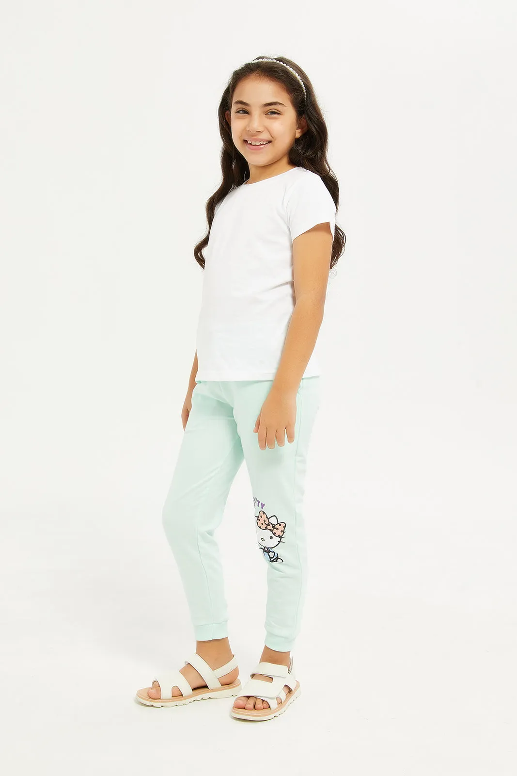 Girls Green Hello Kitty Jogger