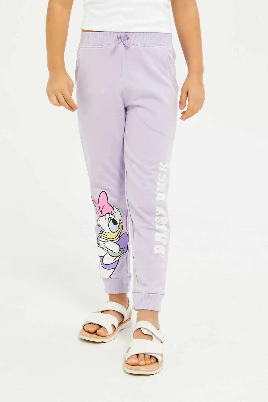 Girls Lilac Daisy Jogger