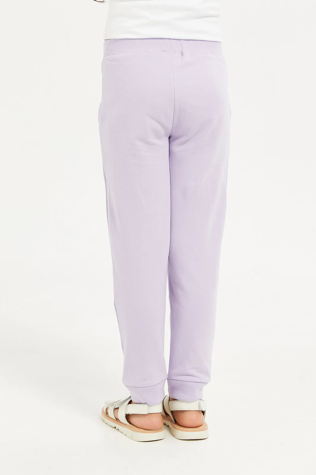 Girls Lilac Daisy Jogger