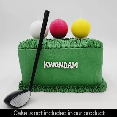 Golf Ball Birthday Candles for Cake, Cake Candles - Funny Candles, Round Candles,Party Decorations, Cake Decorating, Happy Birthday Decorations