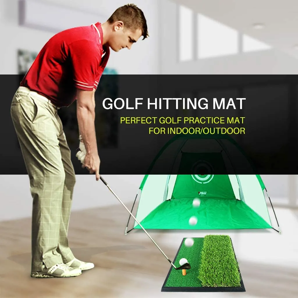 GolfBasic Golf Turf Practice DOUBLE GRASS Mat for Driving Hitting Chipping