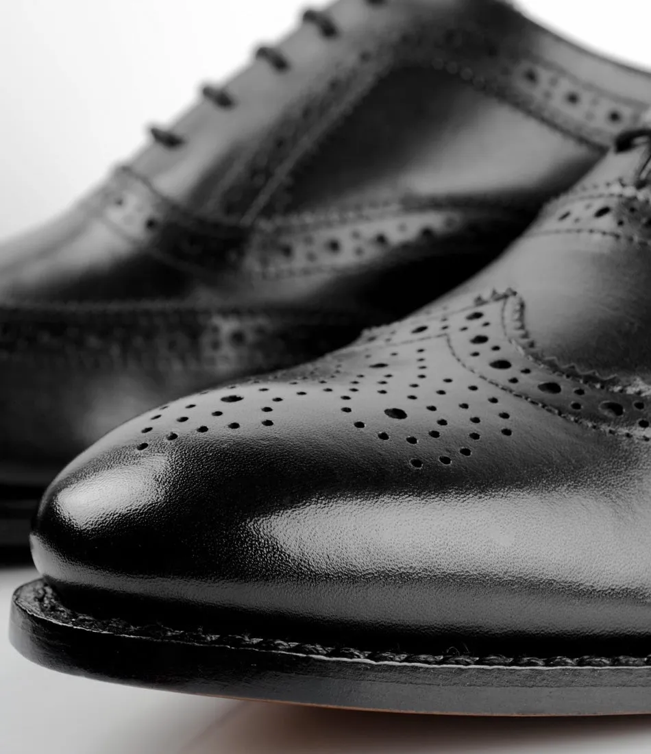 Goodyear Welted - Full Brogue Oxfords - Black