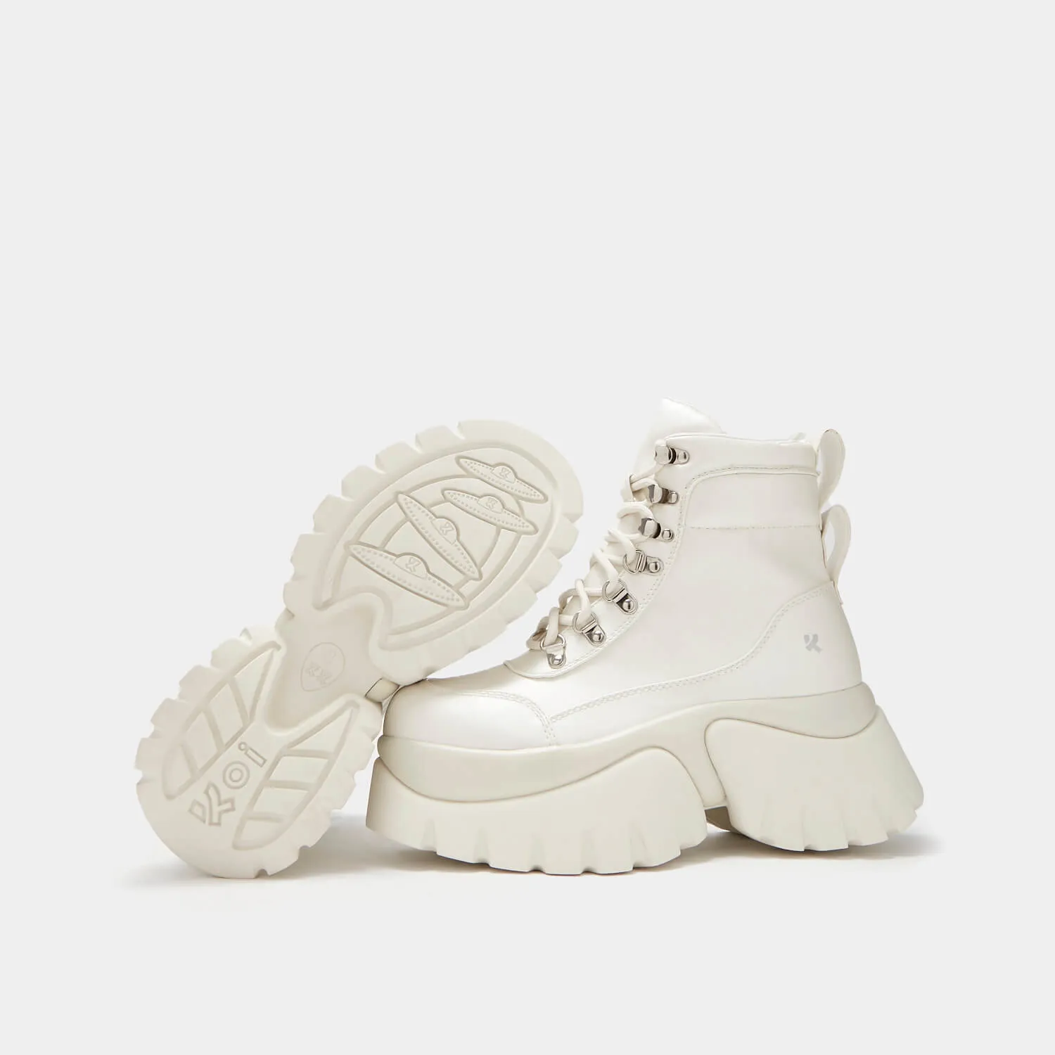 Gooey White 'Monster' Platform Boots