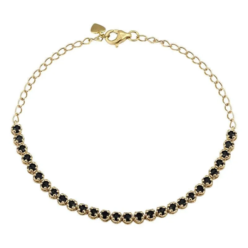 Half Crown Prong Tennis Chain Bracelet