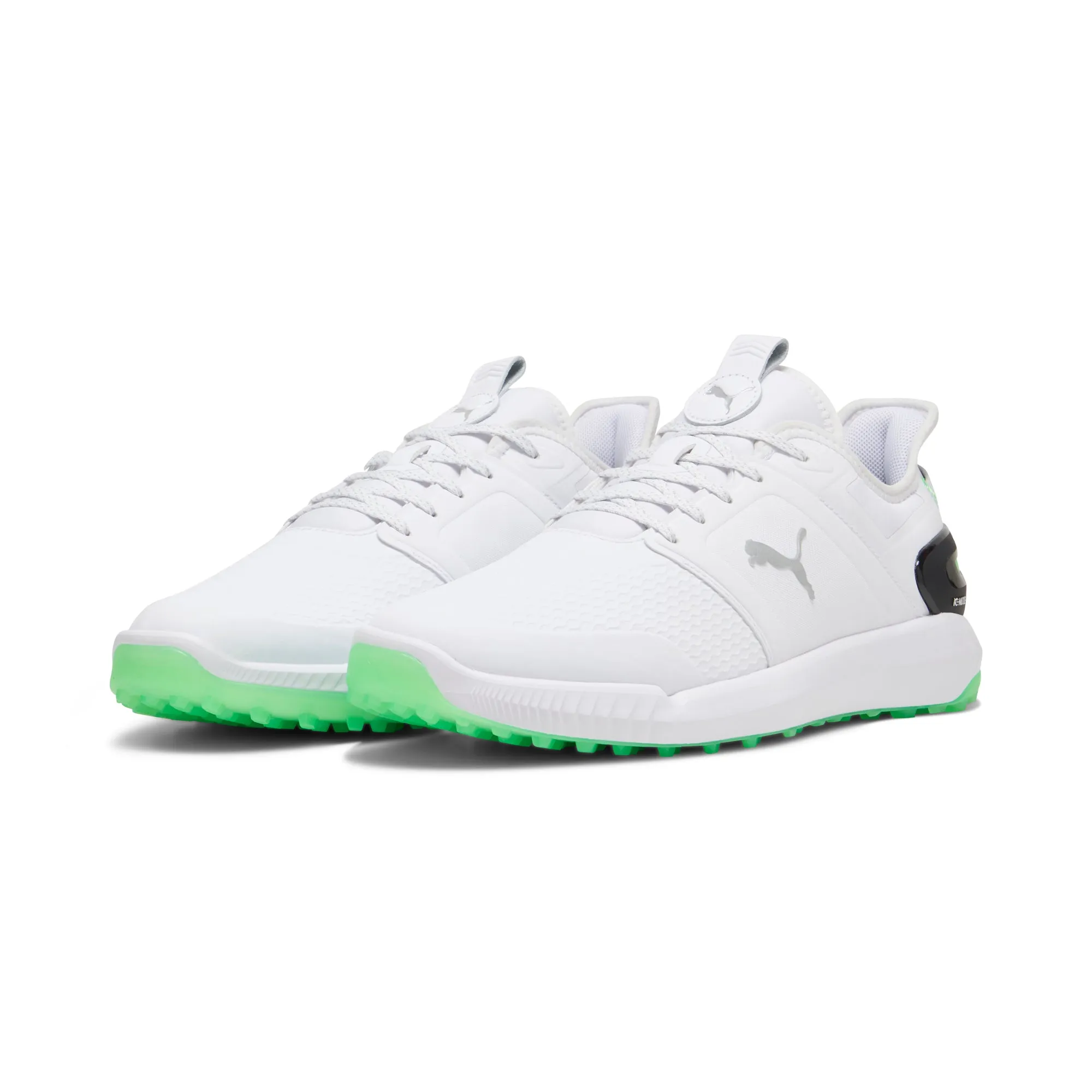 IGNITE ELEVATE Spikeless Golf Shoes | Puma White / Fluro Green