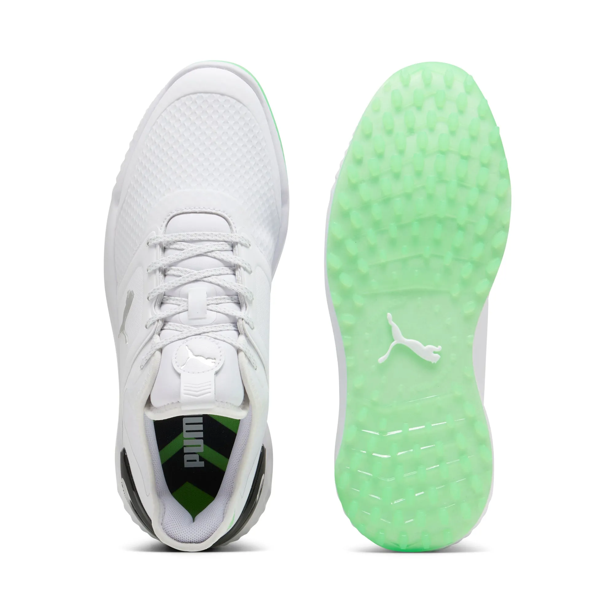 IGNITE ELEVATE Spikeless Golf Shoes | Puma White / Fluro Green