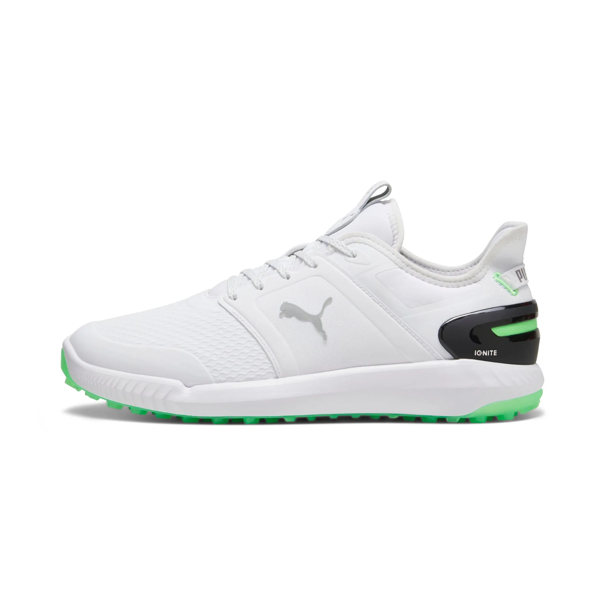 IGNITE ELEVATE Spikeless Golf Shoes | Puma White / Fluro Green