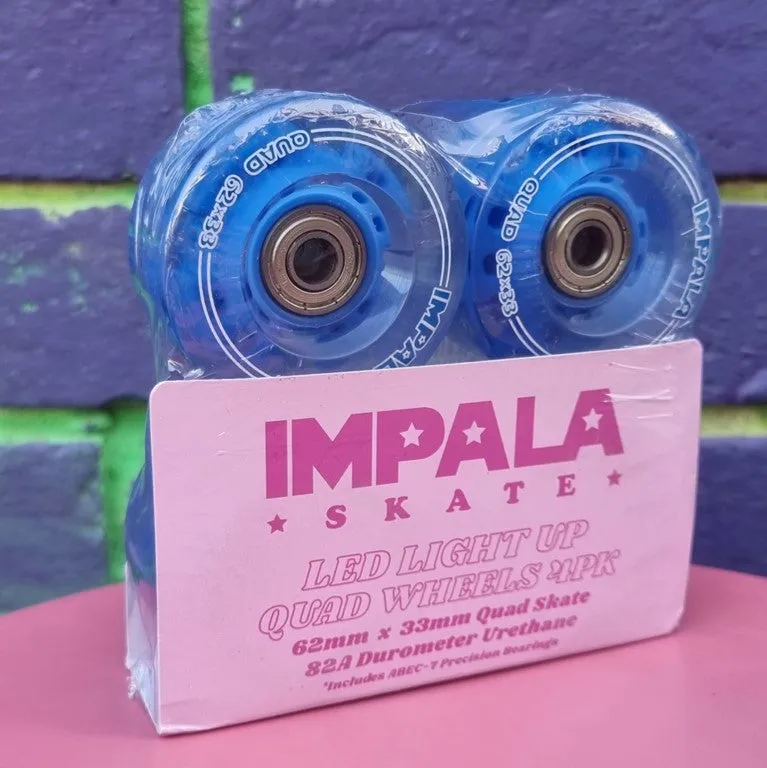 Impala Light Up Blue Wheels With Bearings 82A - 4 Pack