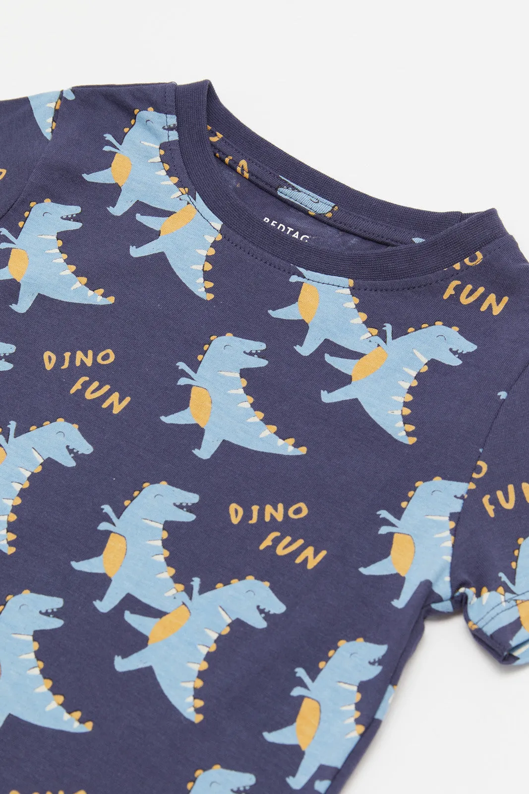 Infant Boys Navy Dino T-Shirt