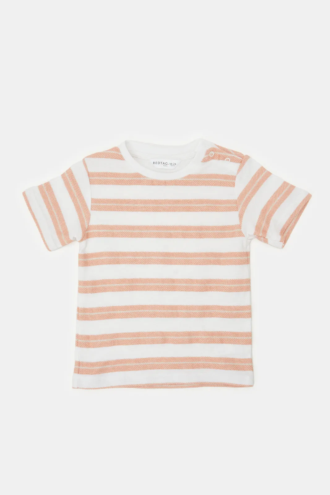 Infant Boys White Striped T-Shirt