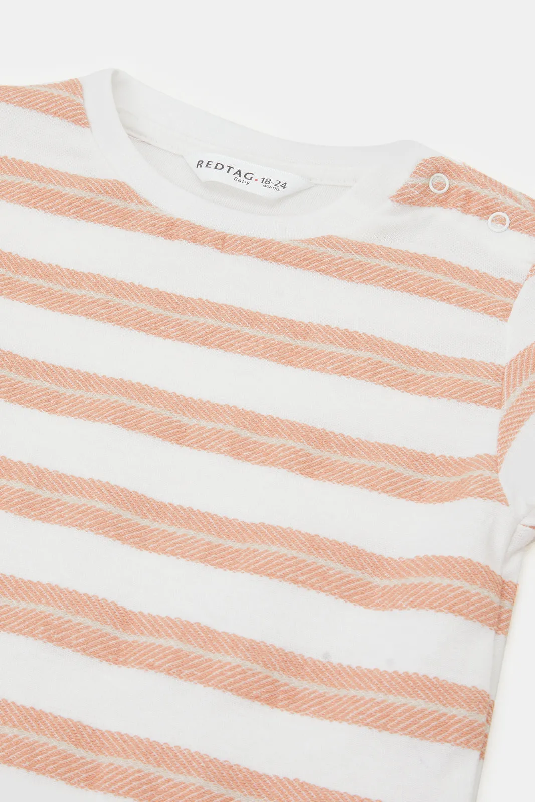 Infant Boys White Striped T-Shirt