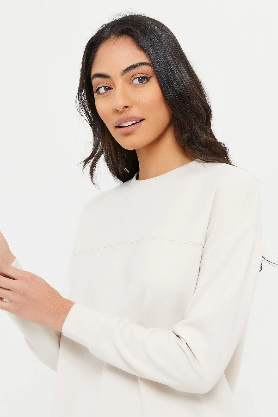 Ivory Drop Shoulder Sweatshirt