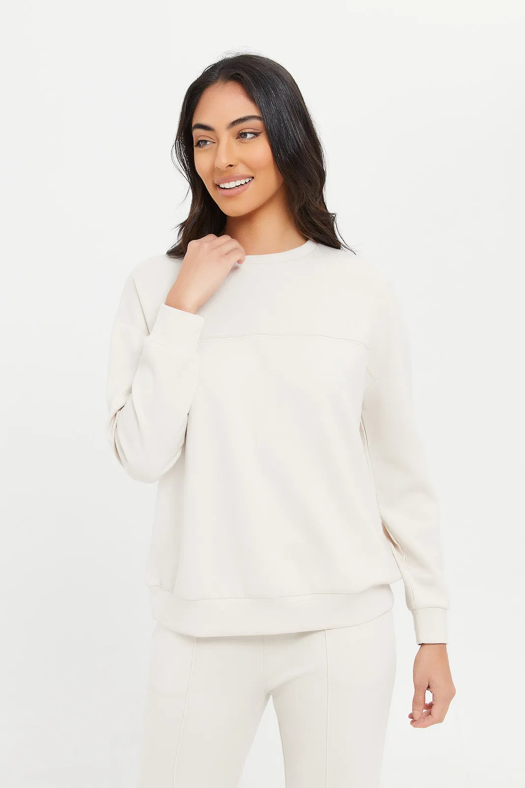 Ivory Drop Shoulder Sweatshirt