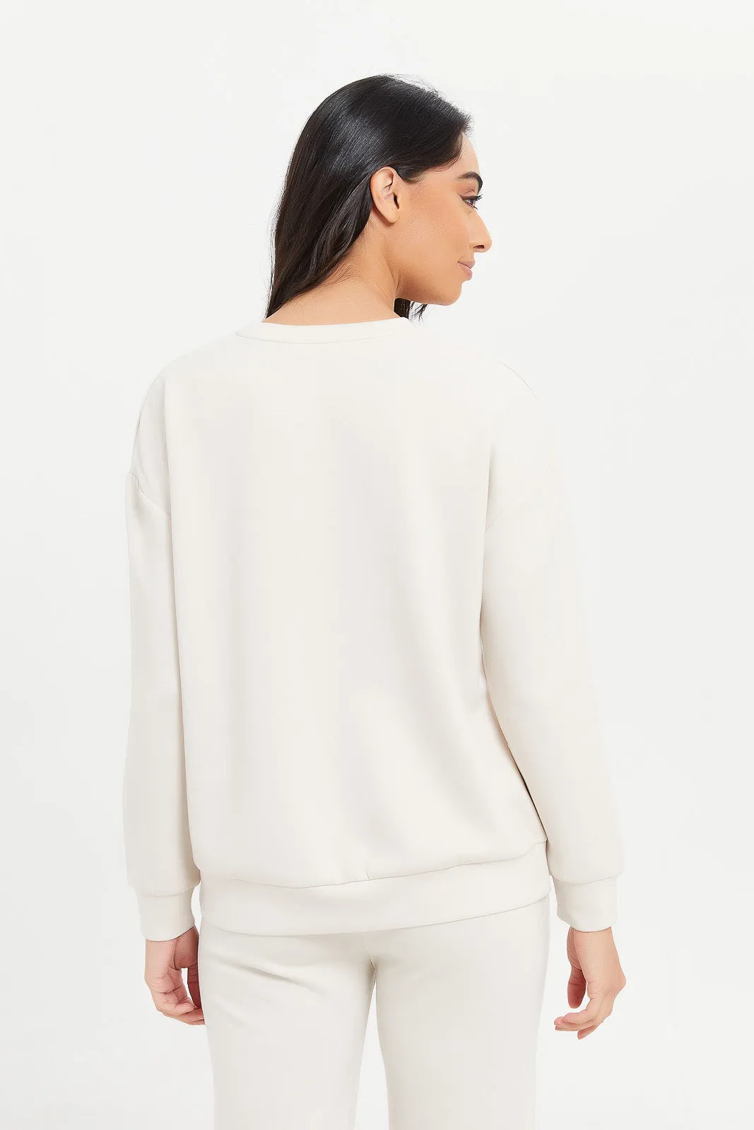 Ivory Drop Shoulder Sweatshirt